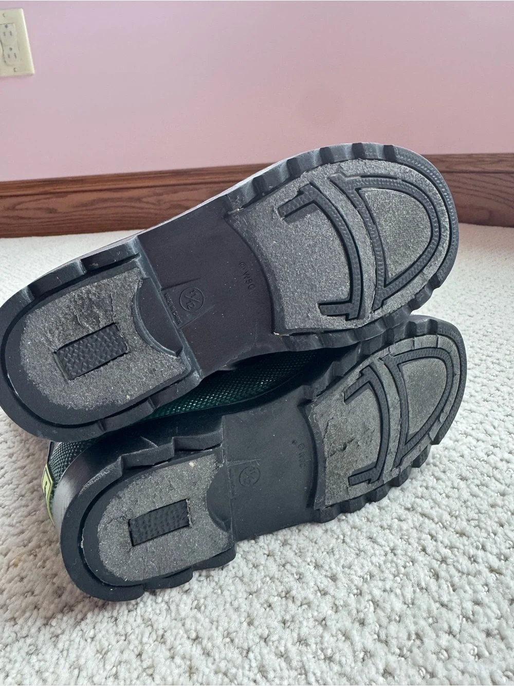 Western Chief- Kids Navy Rain Boots with Green Trim - Easy Pull-On